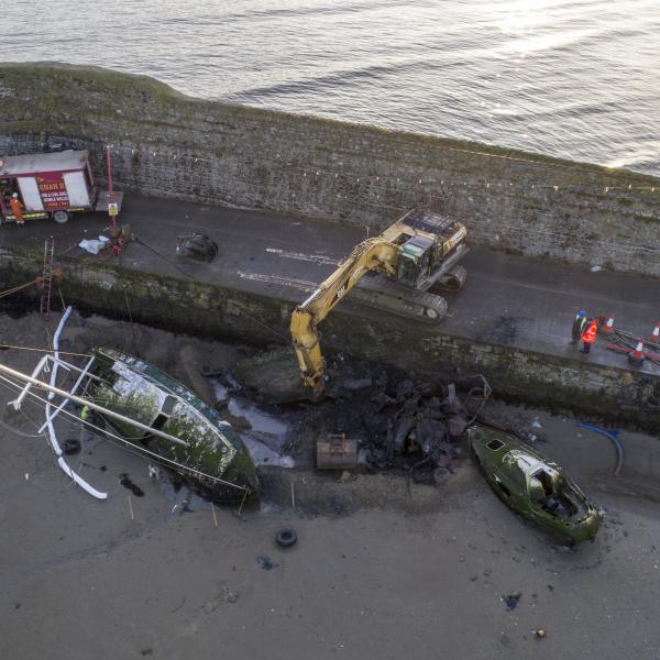 Fingal County Council are removing three wrecks from Balbriggan Harbour as part of its plans to improve the Harbour under the Balbriggan Rejuvenation Plan.